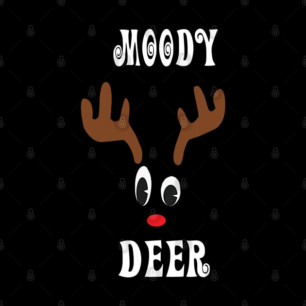 Moody Reindeer Deer Red nosed Christmas Deer Hunting Hobbies Interests by familycuteycom