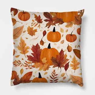 Botanical Autumn Pattern Pillow