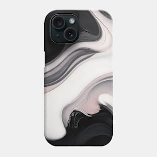Blush and Payne's Grey Flowing Abstract Painting black color Phone Case