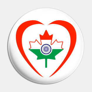 Canadian Indian Multinational Patriot Flag (Heart) Pin