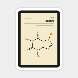 Caffeine Molecule Vintage Book Cover Poster Magnet