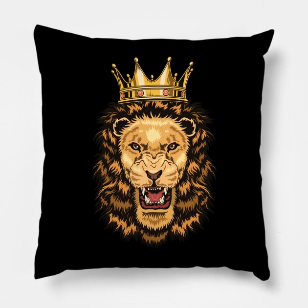 Angry Lion King Pillow by MaiKStore