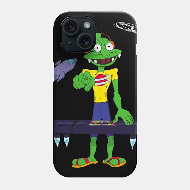 Alien DJ Phone Case by Stick em Up