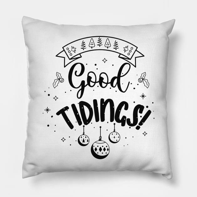 Good Tidings! Pillow by TenPrintables