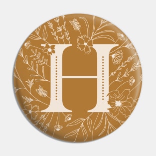 Botanical Letter H (Mustard Yellow) Pin