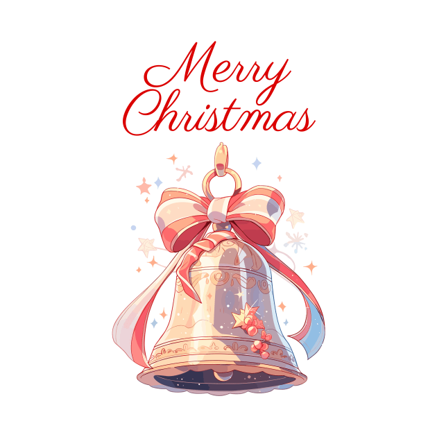 Merry Christmas bell with ribbon by DemoArtMode