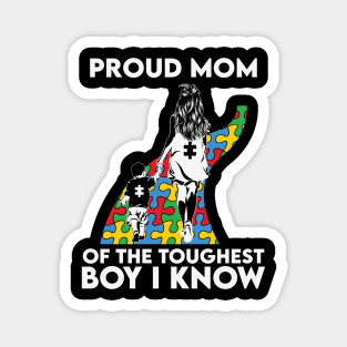 Proud Mom Autism Awareness Gift for Birthday, Mother's Day, Thanksgiving, Christmas Magnet