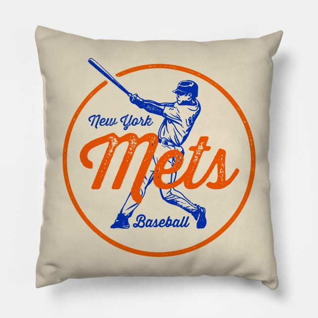 Vintage Mets Pillow by Throwzack