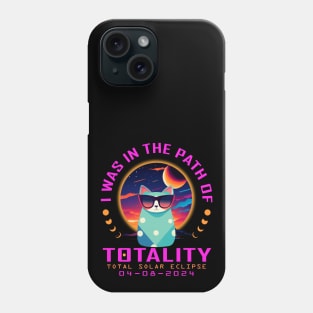 COOL CUTE CAT, PATH OF TOTALITY TOTAL SOLAR ECLIPSE 2024 Phone Case