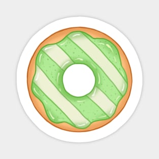 Green and White Donut Magnet