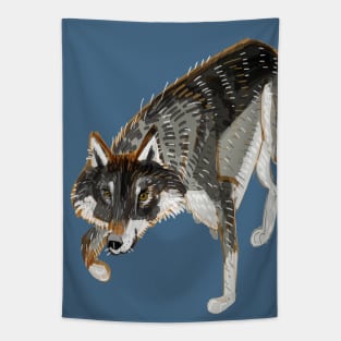 Dark European Wolf Tapestry