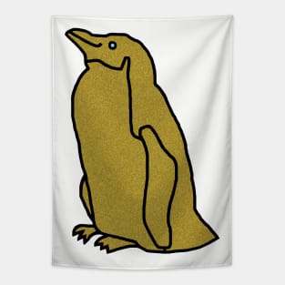 Gold Metallic Penguin Tapestry