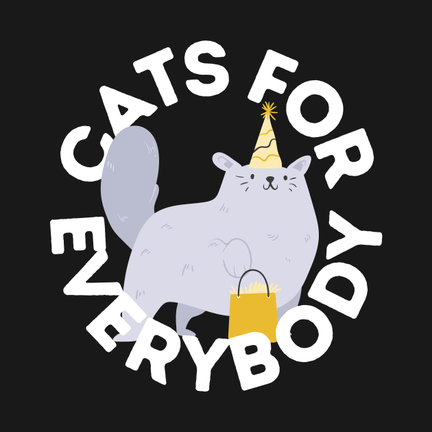 Cats For Everybody Festive Cat Bearing Gifts Funny Christmas Gift for Cat Owners and Feline Lovers by nathalieaynie