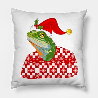 Christmas Sweater Lizard Pillow