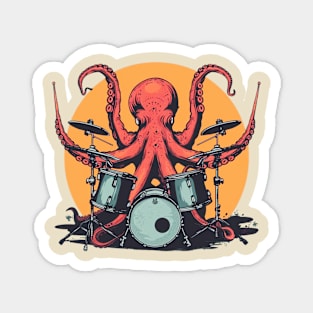 Octopus Drummer Magnet