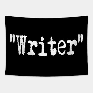 "Writer" White Logo Tapestry