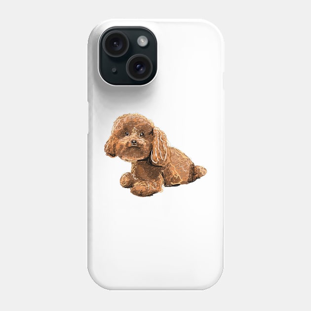 Poodle Phone Case by Pixelated Dino