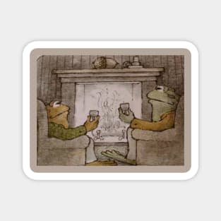 Frog and Toad drinking together Magnet