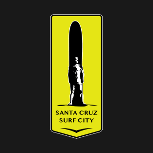 Surf City Santa Cruz California Surfer Statue Bill Lidderdale Sticker T-Shirt