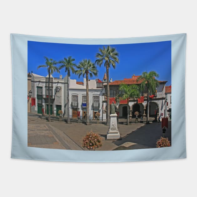 Plaza de Espana, Santa Cruz de La Palma, May 2022 Tapestry by RedHillDigital