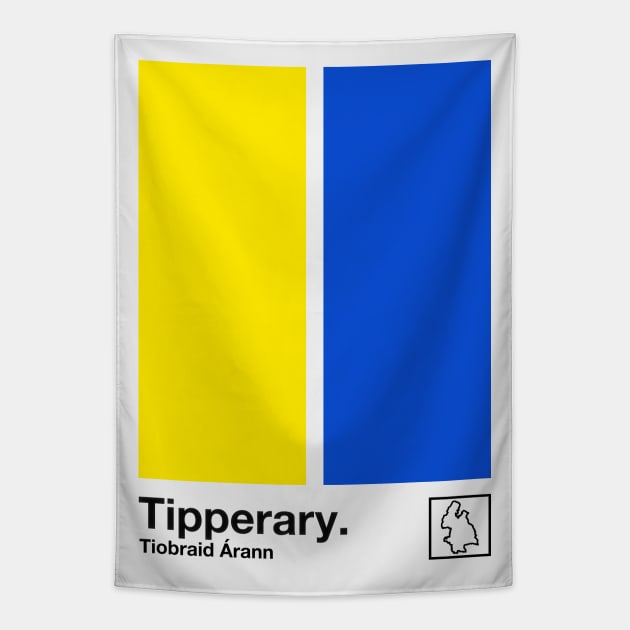 County Tipperary, Ireland - Retro Style Minimalist Poster Design Tapestry by feck!