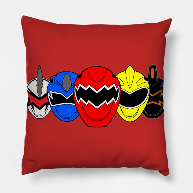 Dino Helmets Pillow by nickbeta