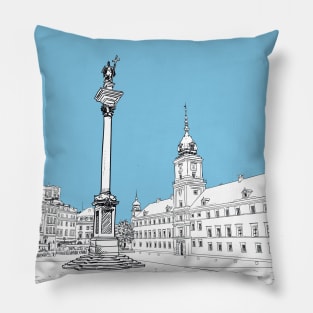 Royal Castle and Sigismund's Column in Warsaw Pillow