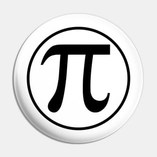 Pi Logo - Pi Symbol in a Circle - Black Text Pin