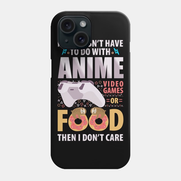 Anime video games or food T-Shirt Phone Case by Tesszero