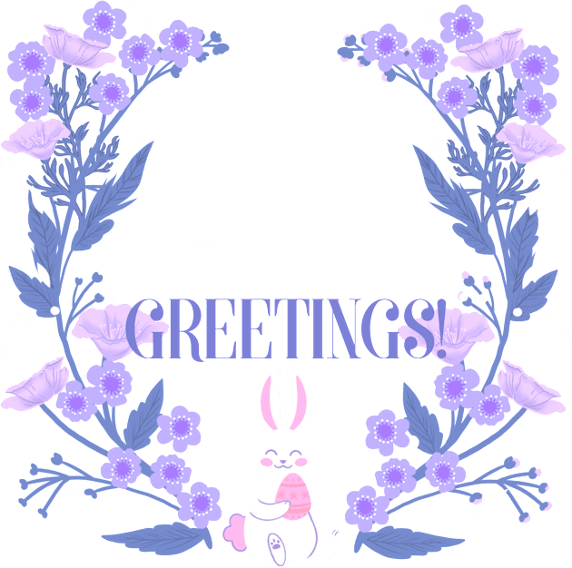 Easter Greetings Kids T-Shirt by CoffeeBrainNW