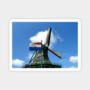 Dutch Windmill and Flag Magnet