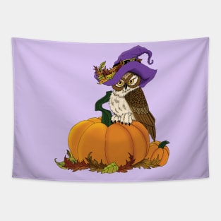 Miss Pumpkin Owl Tapestry