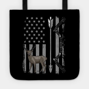 American Flag Bow Deer Hunting Gifts Archery Hunting Hunter Tote