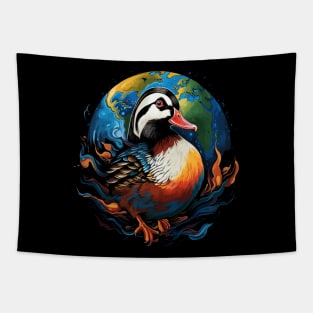 Mandarin Duck Earth Day Tapestry