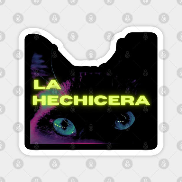 Enchantress | Hechicera | Witch Women's Graphic T-shirt | Cute Spooky | Halloween | Gift | Latina | latinx | Cat Shirt Magnet by LaConsentidaStudios