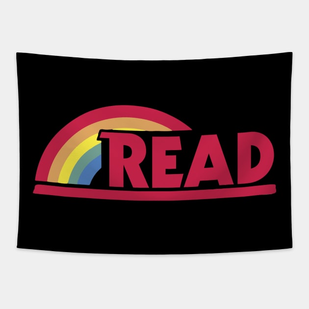 Retro Reading Rainbow Read Parody Teacher, Tapestry by aandikdony