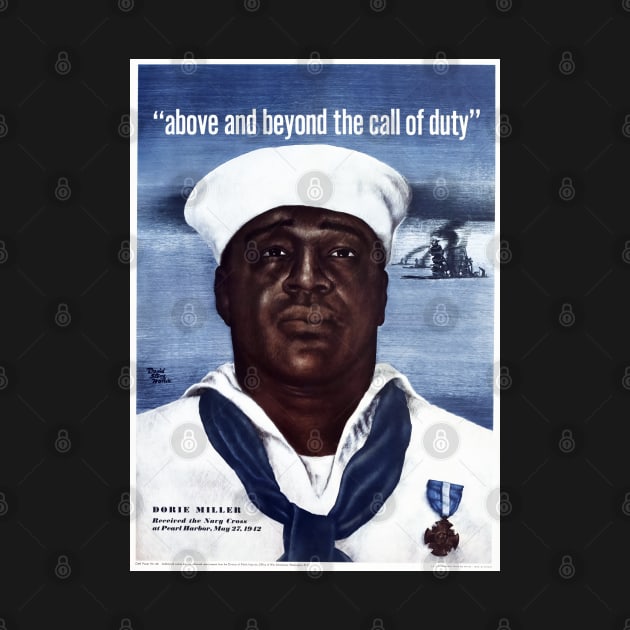 Office Of War Information US Propaganda Print with Dorie Miller, US Navy Seaman and Hero by vintageposterco