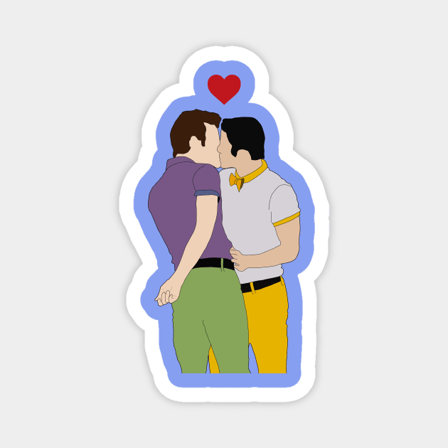 Klaine Kissing Magnet by byebyesally