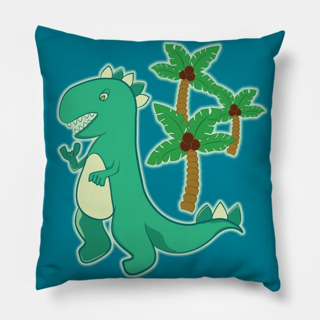 T-Rex in the Wild Pillow by jubilli