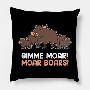 Wild Boar Family Comic Pillow