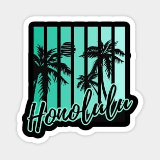 Tropical Hawaii Honolulu Palm Trees Magnet