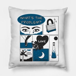 Romantic Love Comic Book Aesthetic Print Pillow