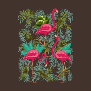 Pink Flamingos Exotic Birds T-Shirt