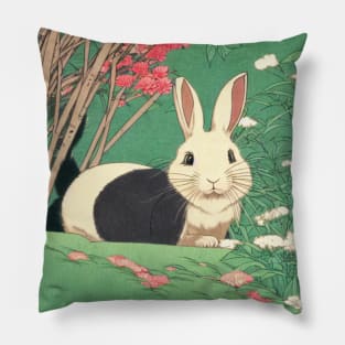 Dutch Rabbit is Just So Cute Piebald Animal Pillow