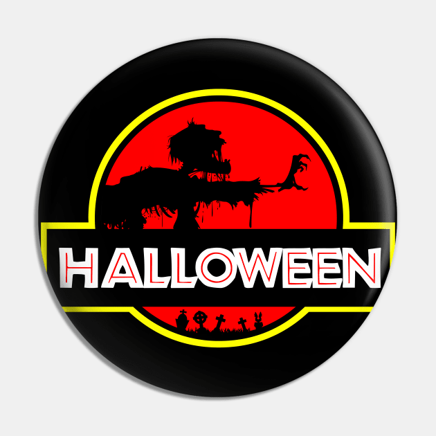 Zombie Jurassic World Logo Parody Pin by Vault Emporium