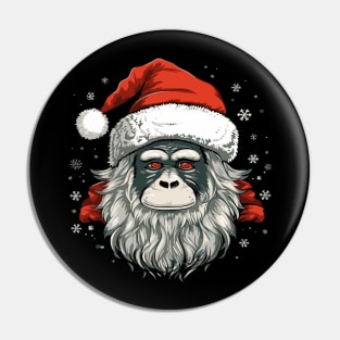 Snow Monkey Christmas Pin