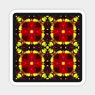 Red Yellow Chrysanthemum Pattern Number 19 Magnet