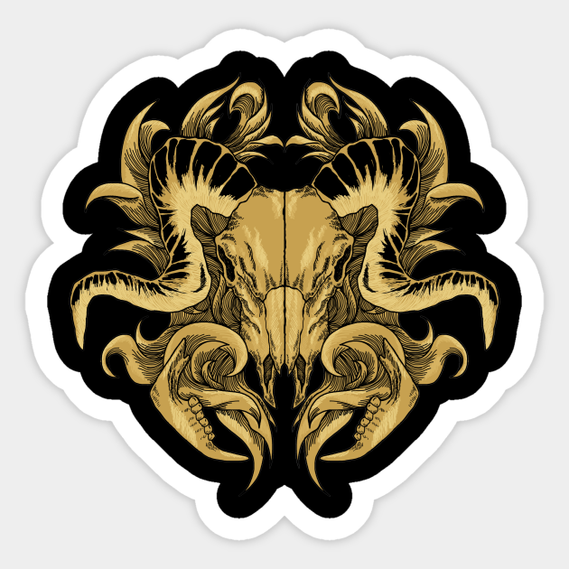 GOAT SKULL - Goat Skull Art - Sticker | TeePublic GOAT SKULL - Goat Skull Art - Sticker | TeePublic