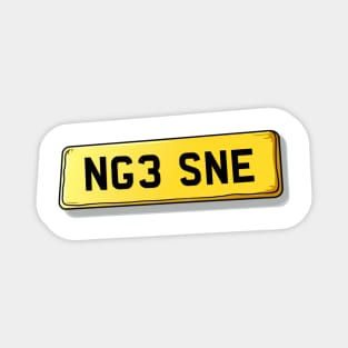 NG3 SNE Sneinton Number Plate Magnet