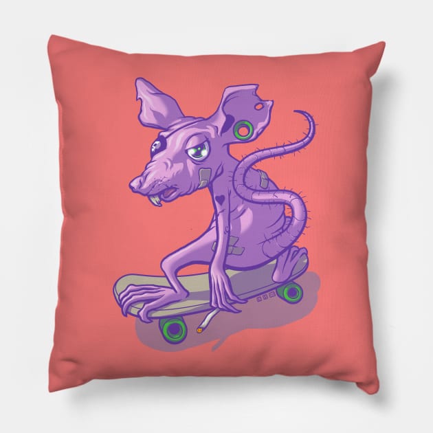 Rat Bastard Pillow by cs3ink